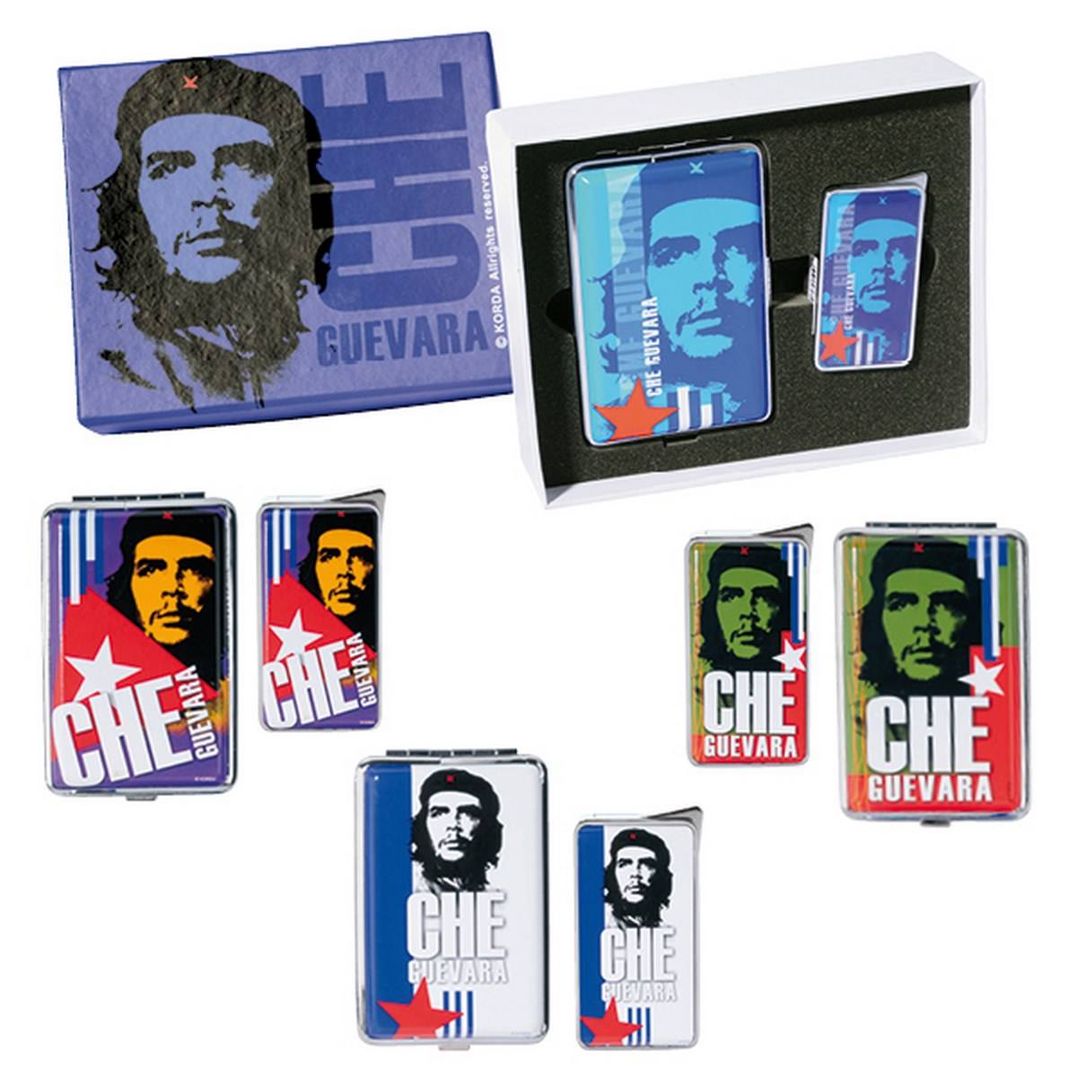 Lote de 4 set de encendedor piezo y mini pitillera Che Guevara
