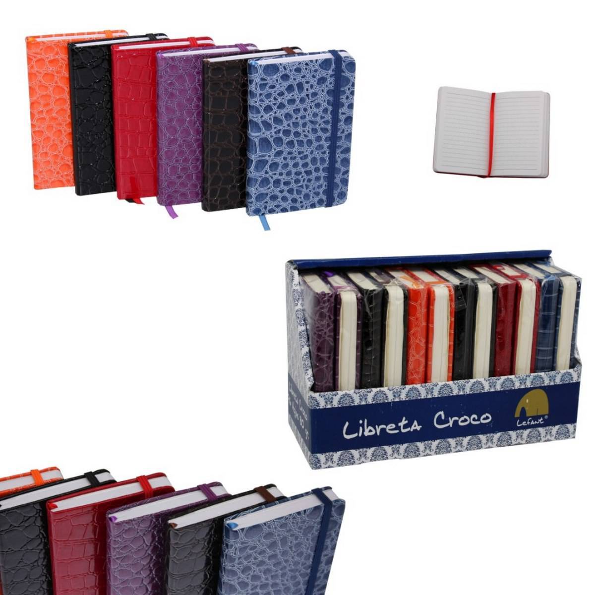 Lote de 12 Libretas de Croco ahuesada mediana