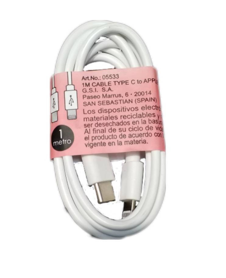 Cable CONNECT@ 3A TYPE C to APPLE white