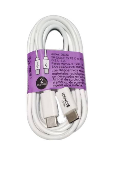 Cable CONNECT@ 3A TYPE C to C White 2M
