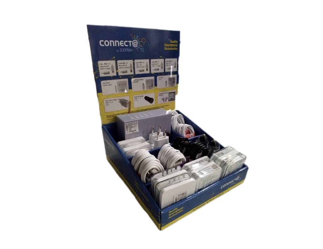 Expositor surtido de cables CONNET@ by XTRA+