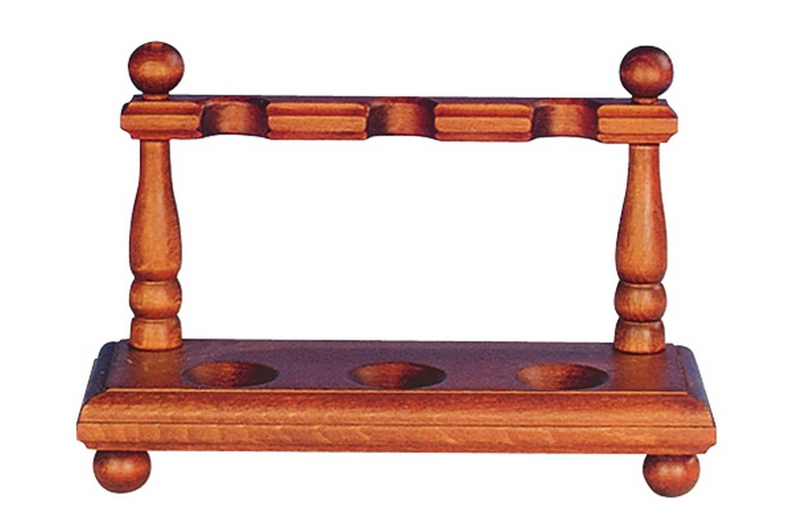 Pipero para 3 pipas en rectangulo de madera - 23 x 14 cm