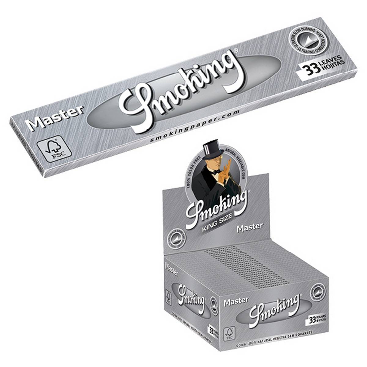 Papel de fumar  SMOKING Master King Size . Caja de 50 librillos
