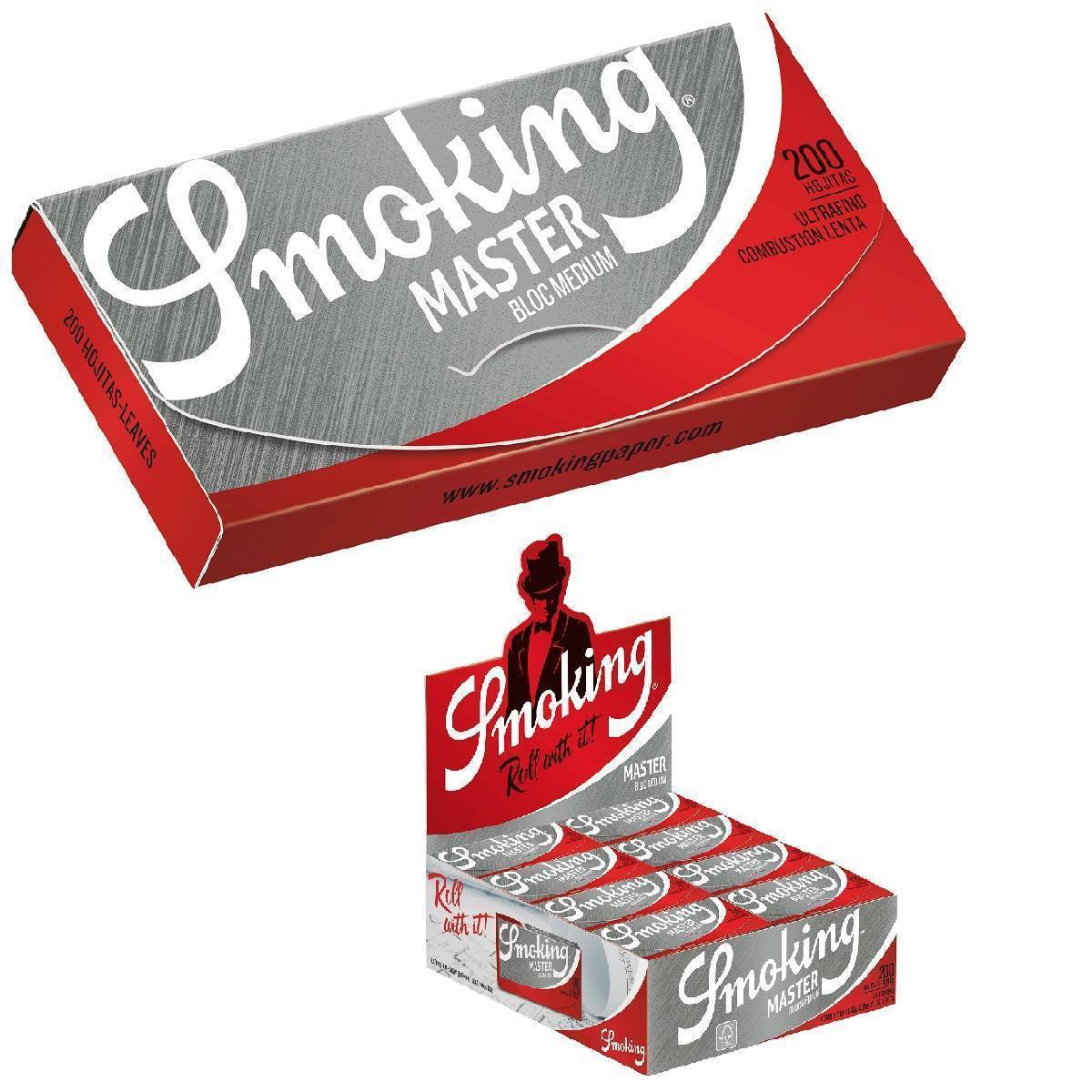 Papel de fumar  SMOKING Bloc 200 . Caja de  40 Librillos