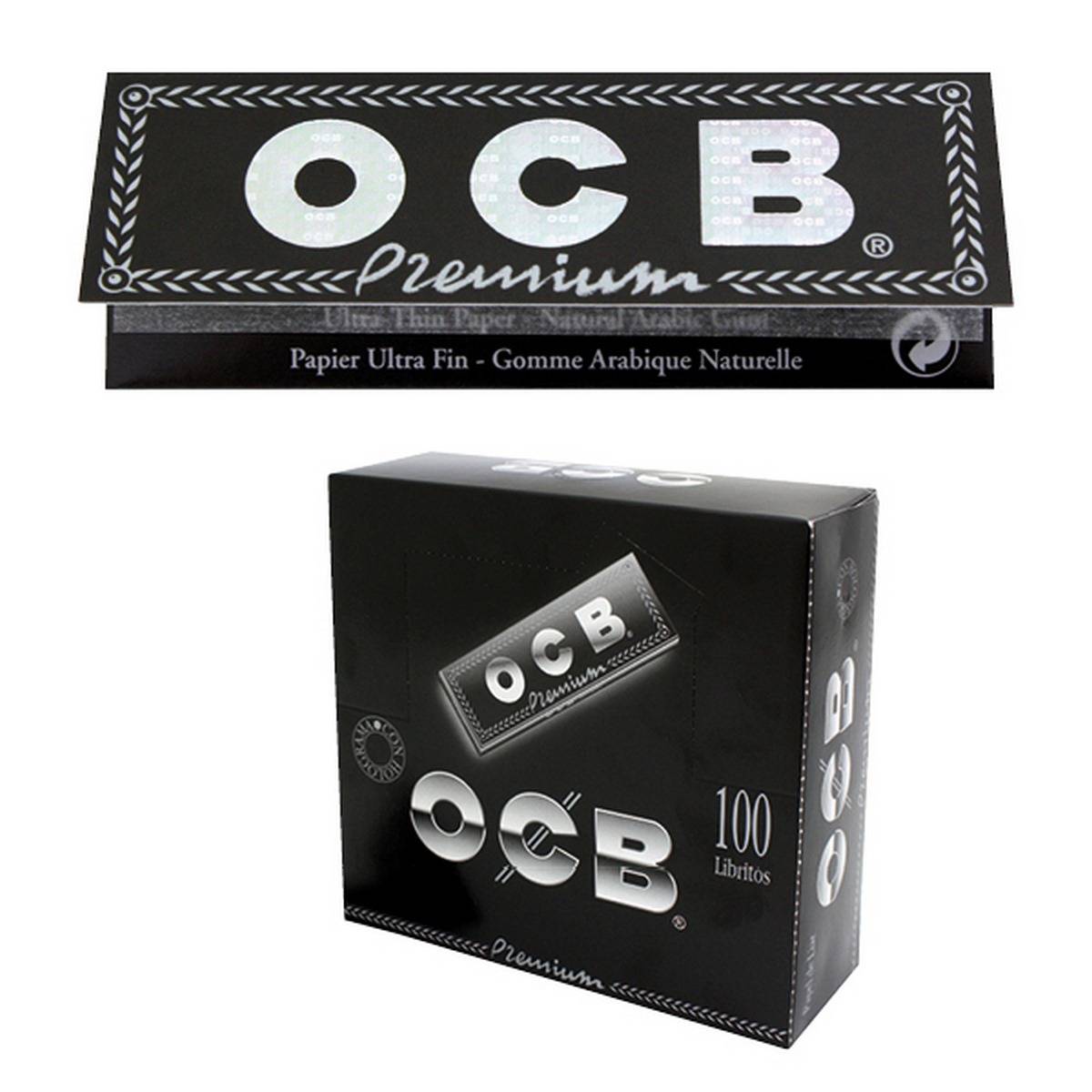 Papel de fumar OCB Premium 1  1/4 - Caja de 100 librillos