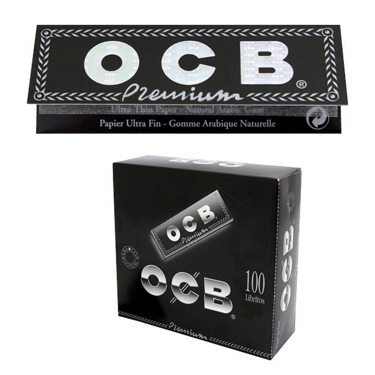 Papel de fumar OCB Premium 1  1/4 - Caja de 100 librillos