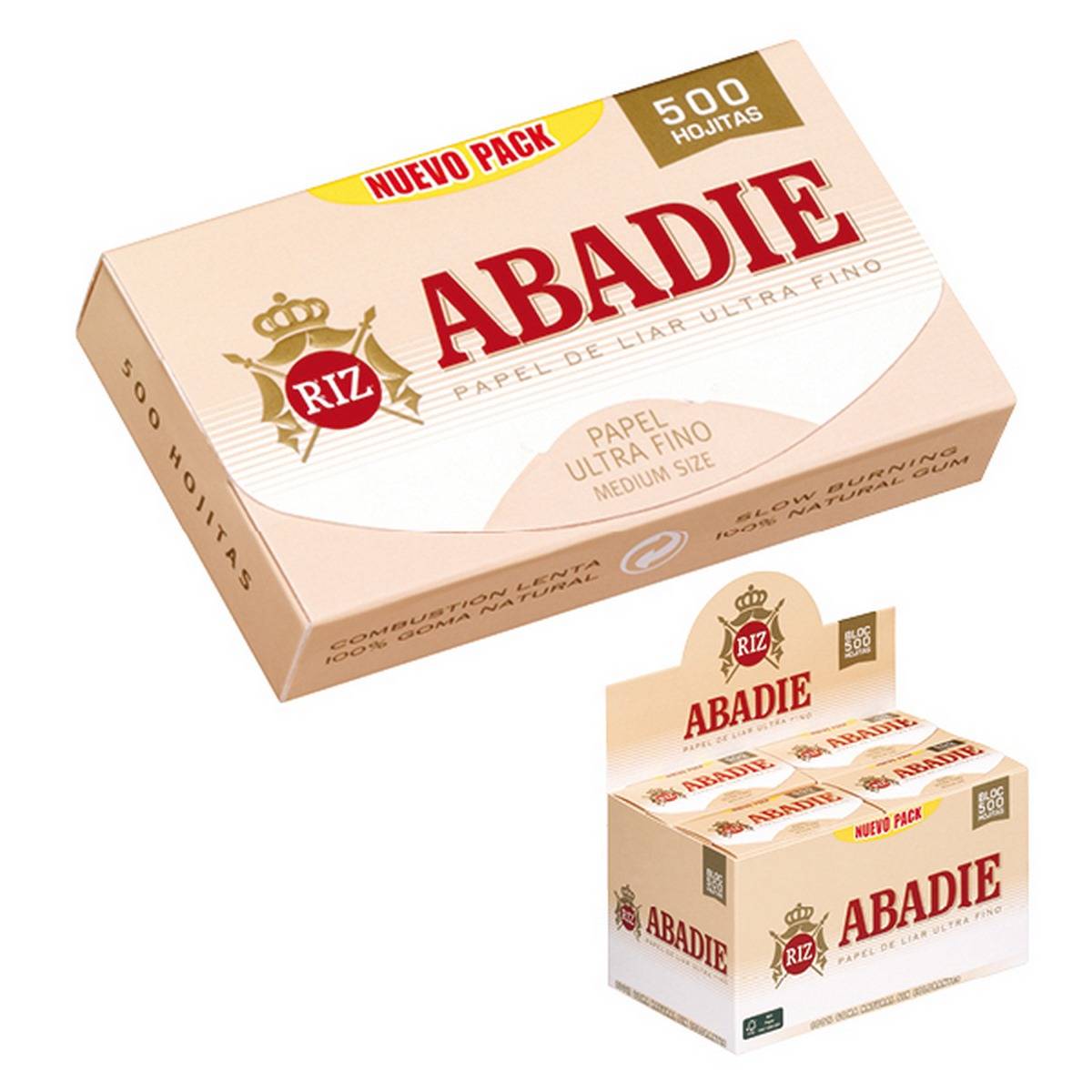 Papel de fumar ABADIE 220 / 500 hojas - Caja de 20 librillos
