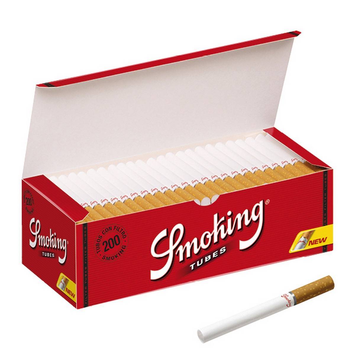 Caja de tubos de 200 SMOKING - tubo de 84 mm, filtro de 8mm- Cajón de 50 cajas