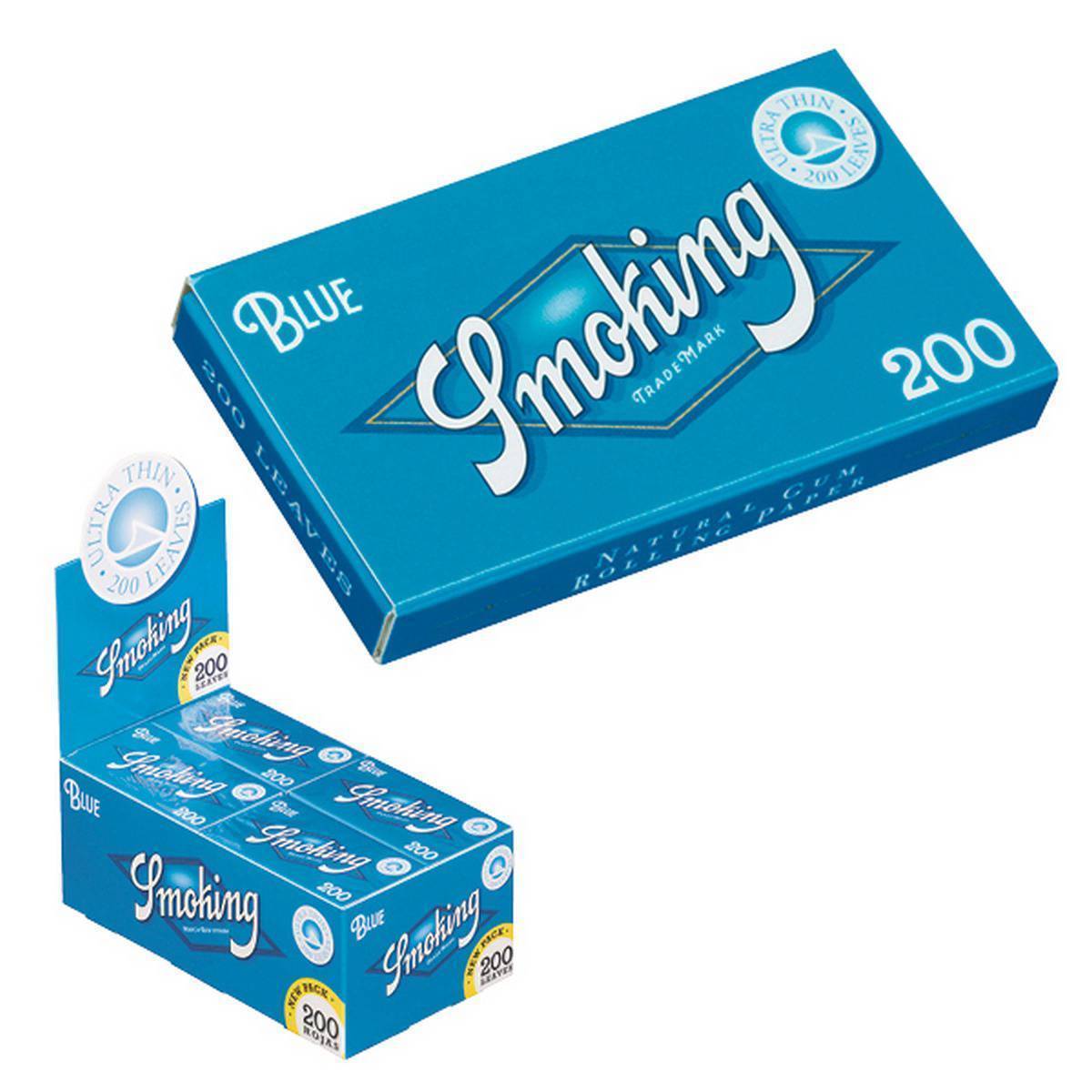 Papel de fumar SMOKING Bloc 200 Blue - Caja de 20 librillos
