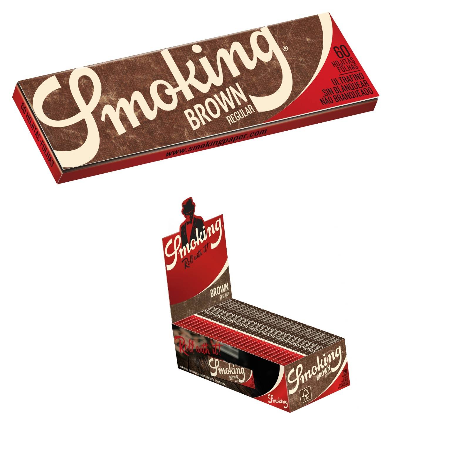 Papel de fumar SMOKING Brown  nº 8 - Caja de 50 librillos