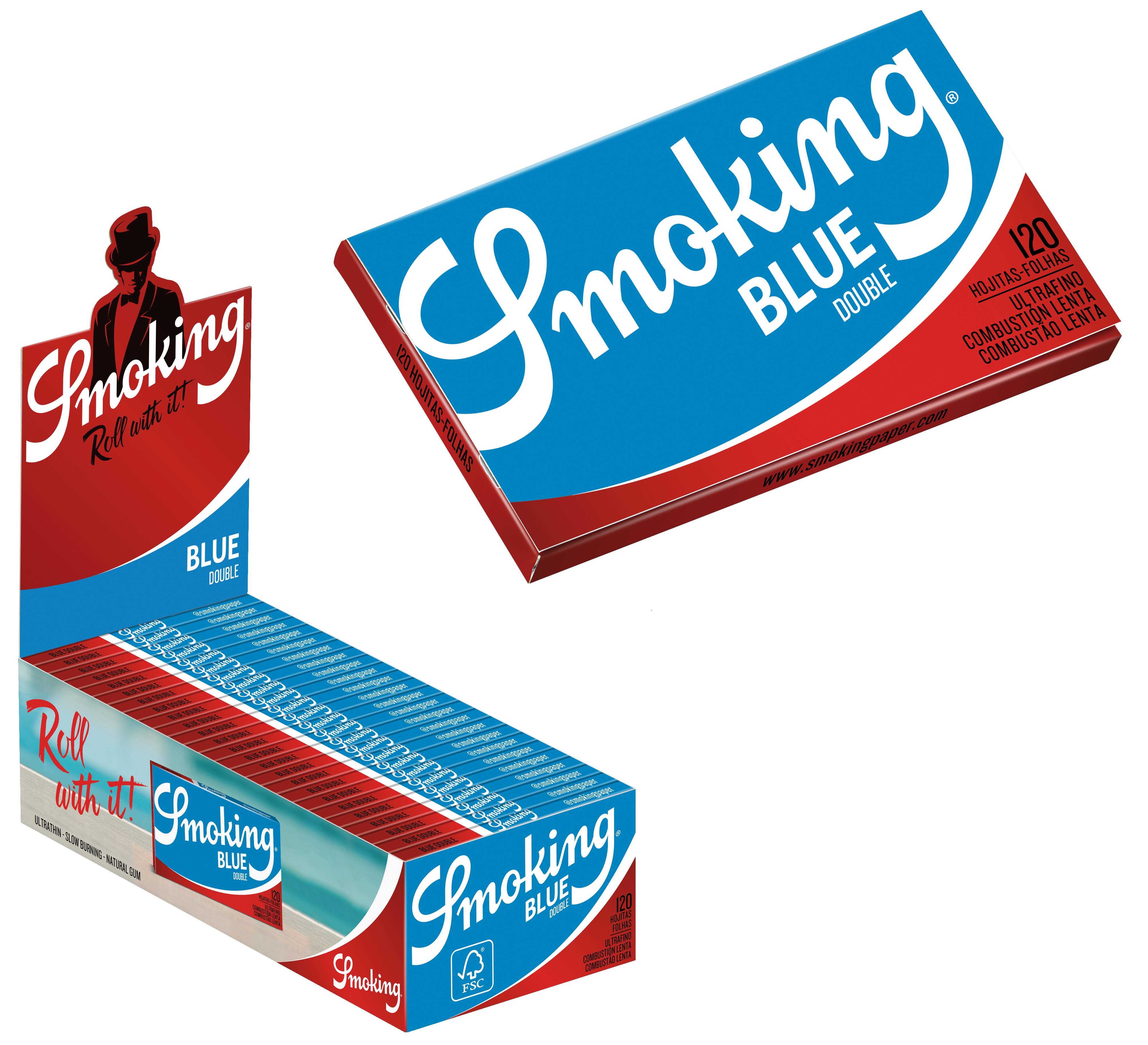 Papel de fumar SMOKING Doble Blue - Caja de 25 librillos