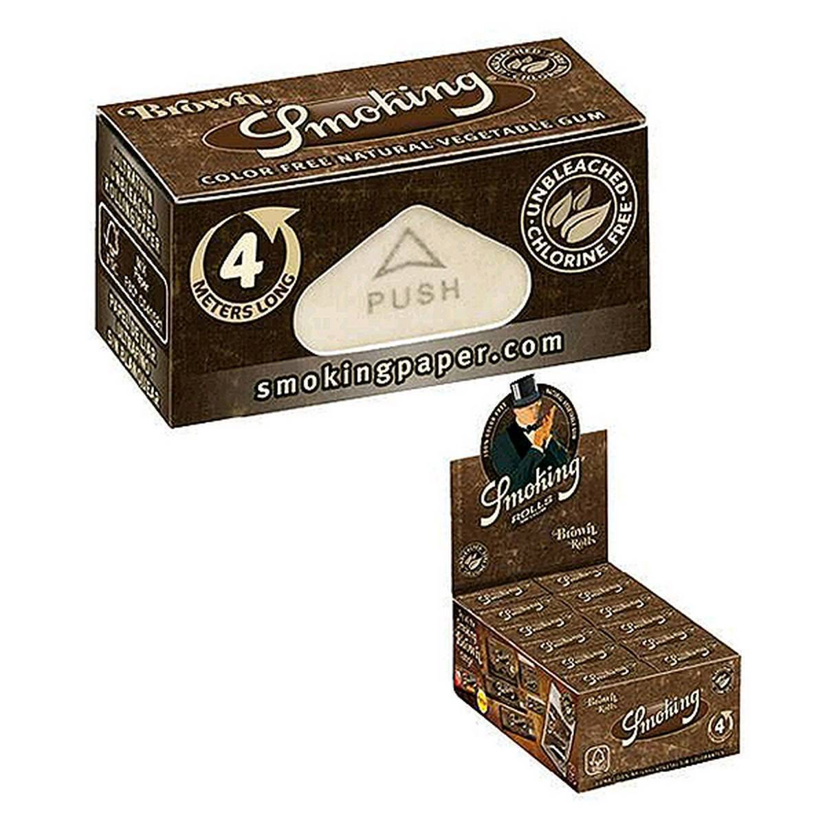 Papel de fumar SMOKING Rolls Brown  - Caja de 24 rollos