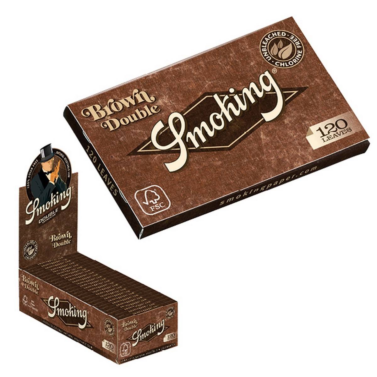Papel de fumar SMOKING Doble Brown - Caja de 25 librillos
