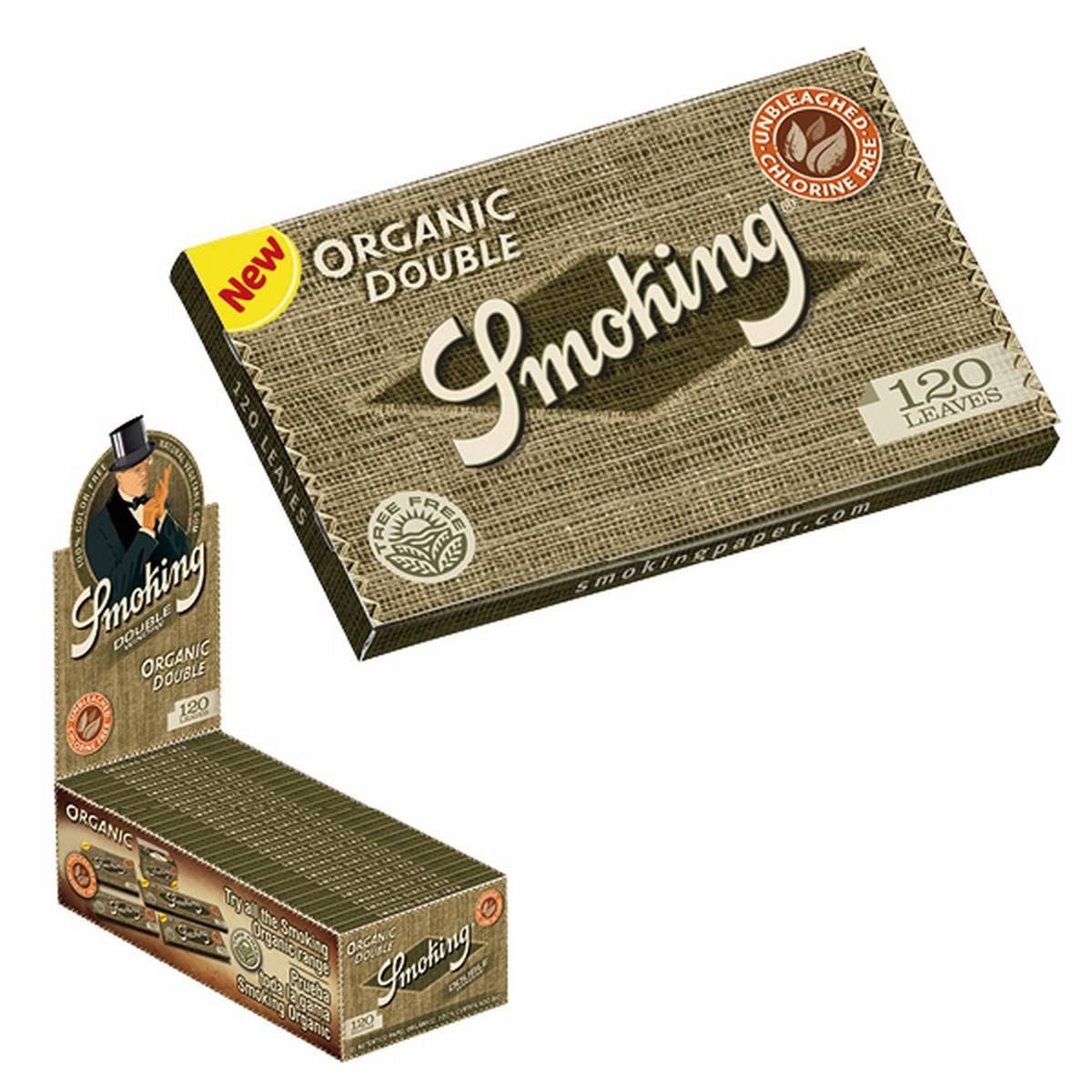 Papel de fumar SMOKING Doble Organic - Caja de 25 librillos