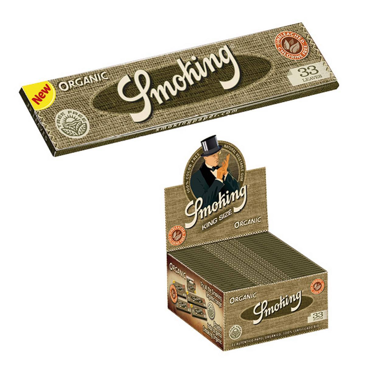 Papel de fumar SMOKING  Kinz Size Organic -  Caja de 50 librillos