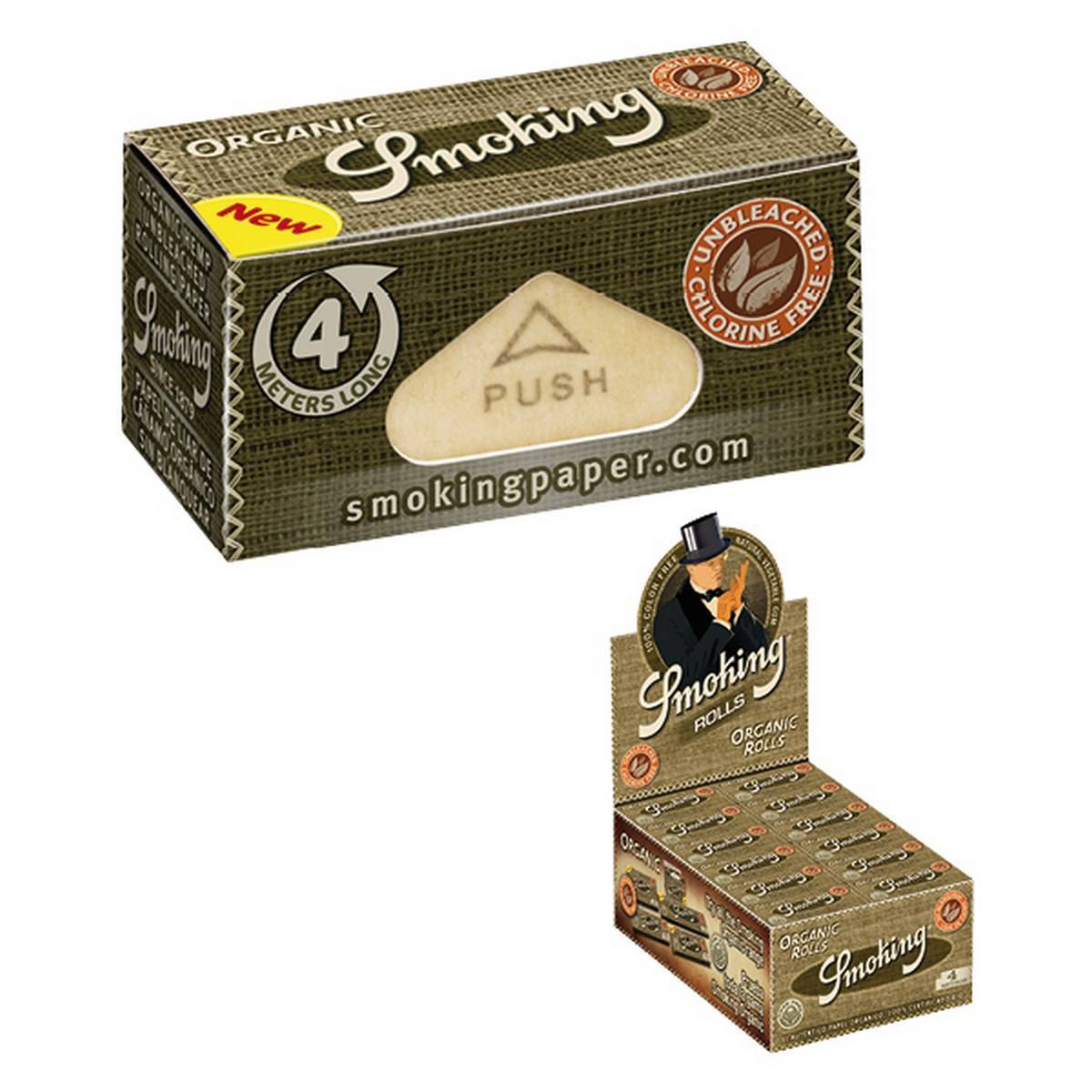 Papel de fumar SMOKING Rolls Organic  - Caja de 24 rollos