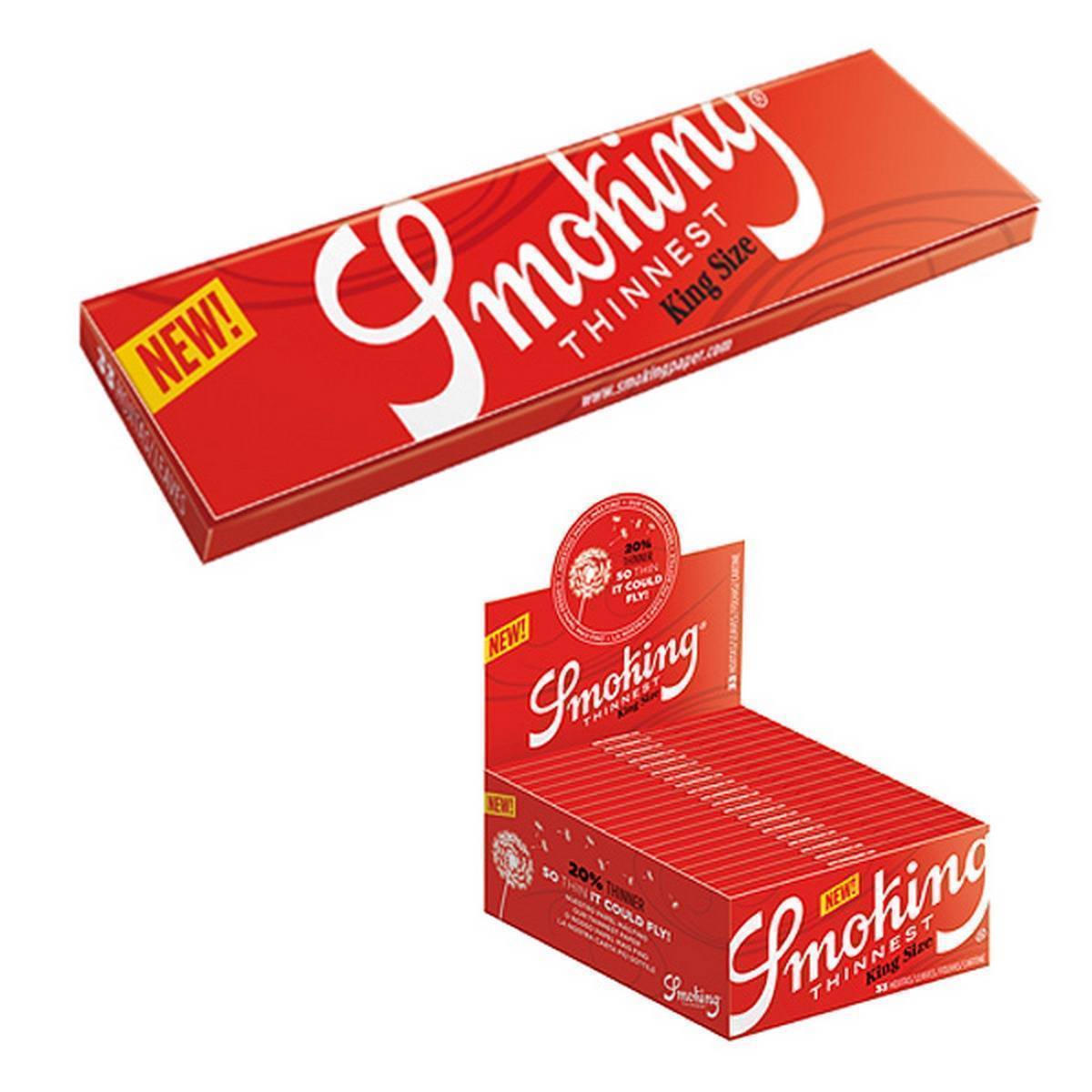 Papel de fumar SMOKING Thinnest King Size - Caja de 50 librillos