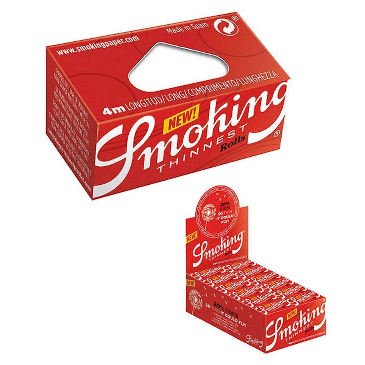 Papel de fumar SMOKING Rolls Thinnest - Caja de 24 rollos