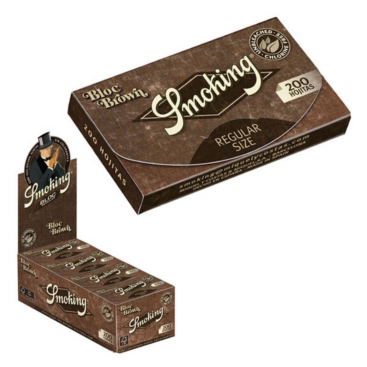 Papel de fumar SMOKING Bloc 200 Brown - Caja de 20 libritos