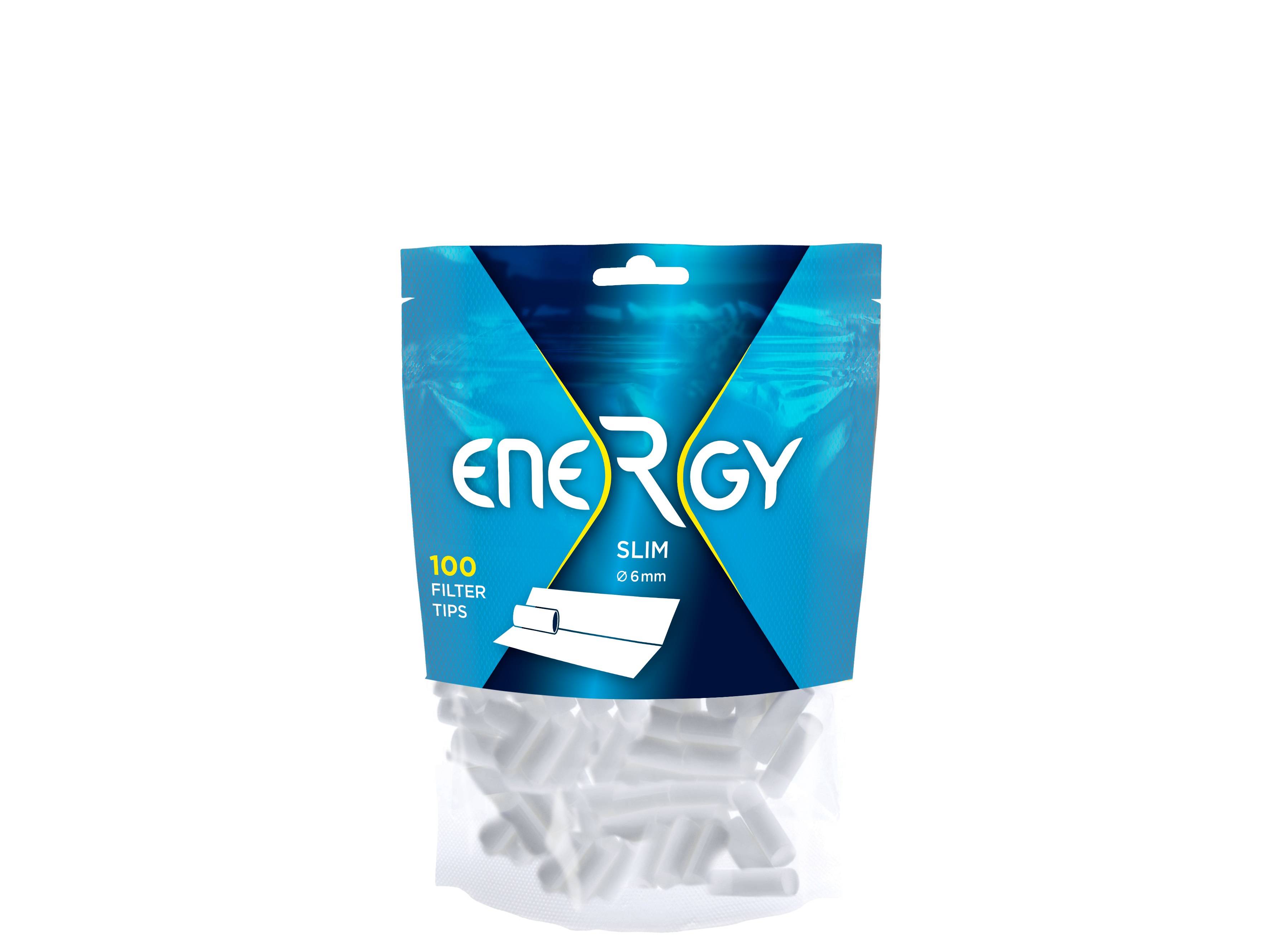 Caja de filtros Slim 6mm ENERGY - 25 bolsas de 100 unidades