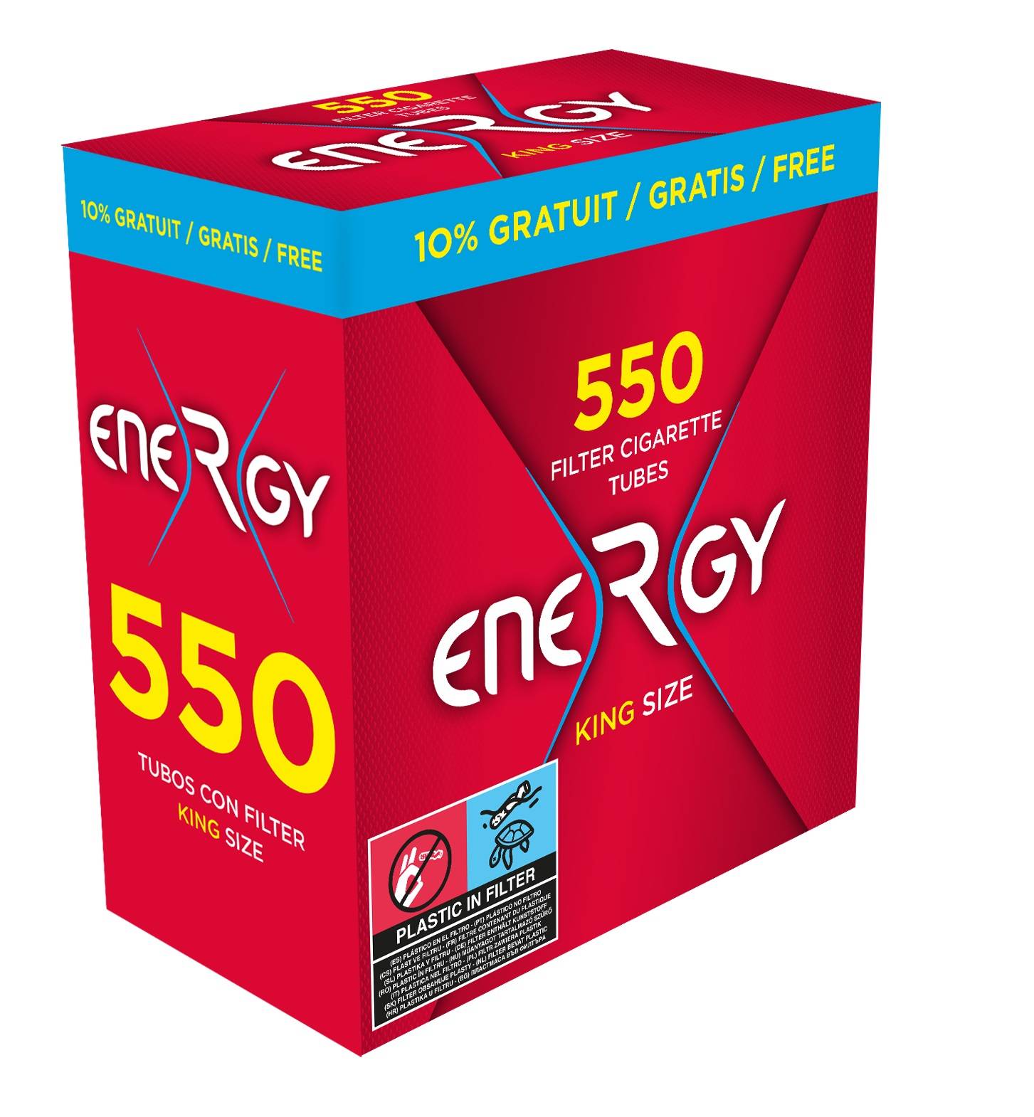 Caja de tubos 550 King Size ENERGY - Cajón de 20 cajas