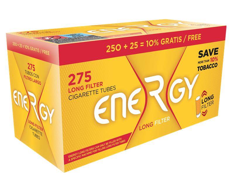 Caja de tubos 275 Largos ENERGY - Cajón de 40 cajas /Cajas de 275 tubos
