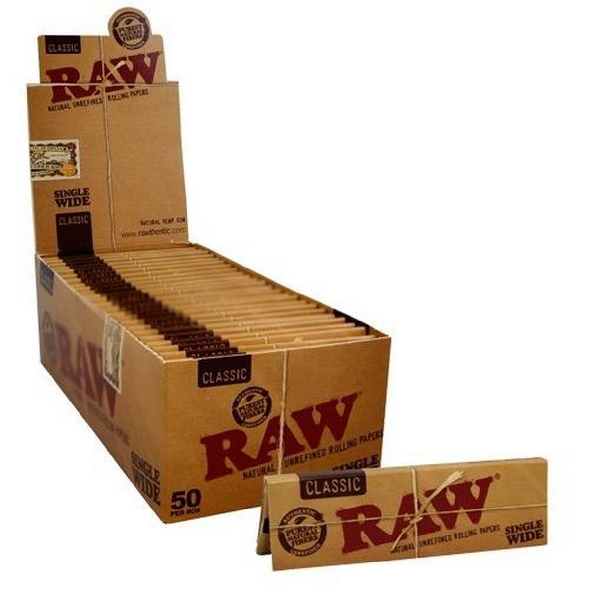 Papel de fumar RAW SW N8.-Caja de 50 librillos de 50 hojas