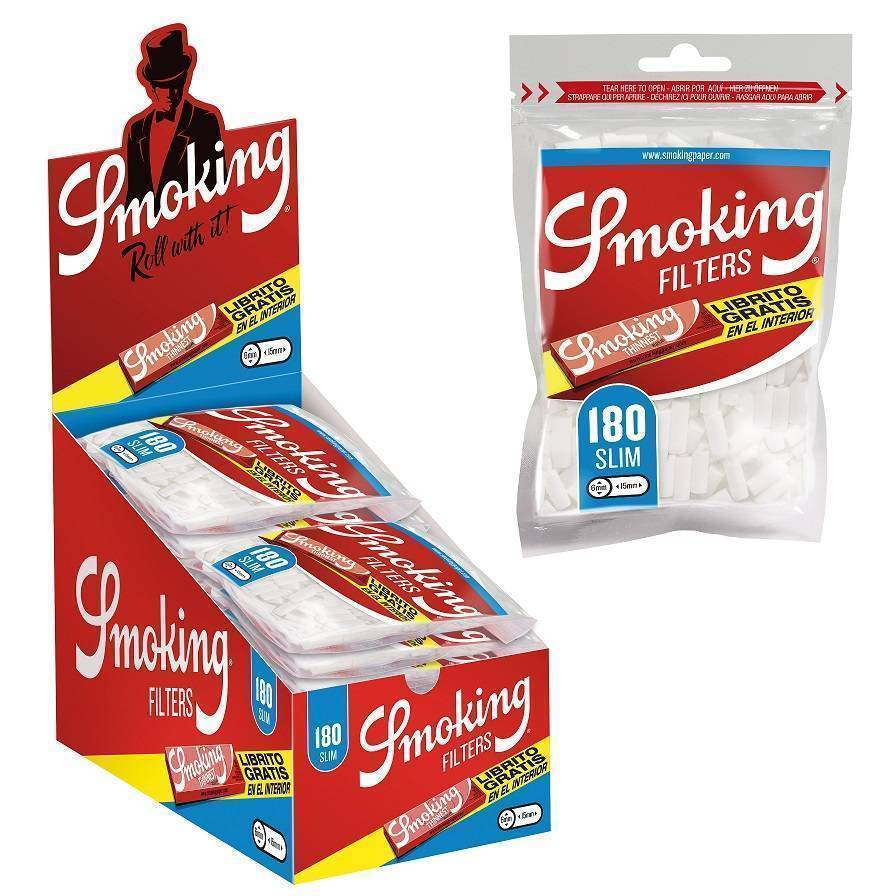 Caja de filtros Slim Clasic 6mm+ Librito Thinnest - Bolsas 180 unidades / Caja de 30 bolsas + 30 librillos