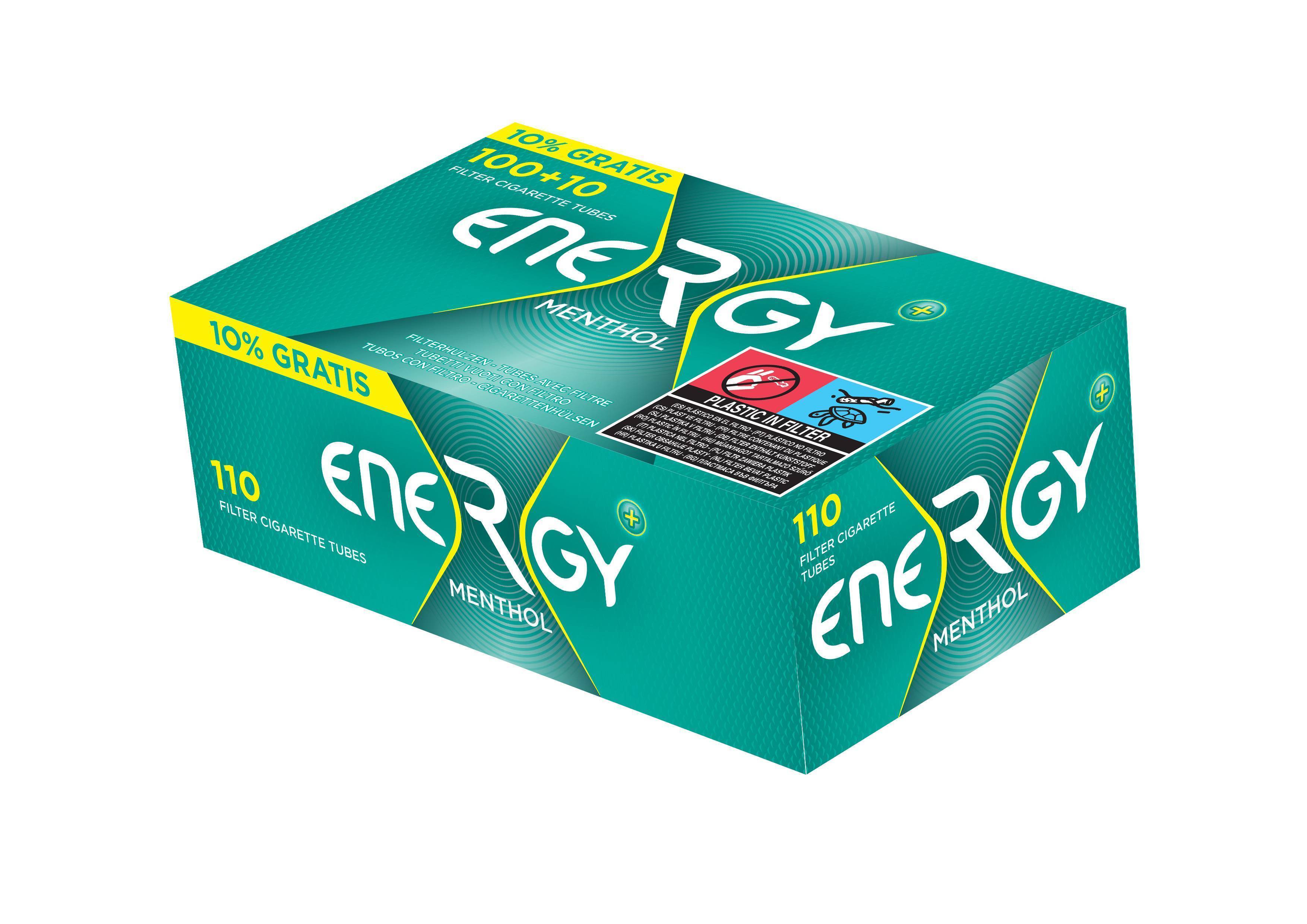 Cajas 110 Tubos ENERGY PLUS MENTHOL