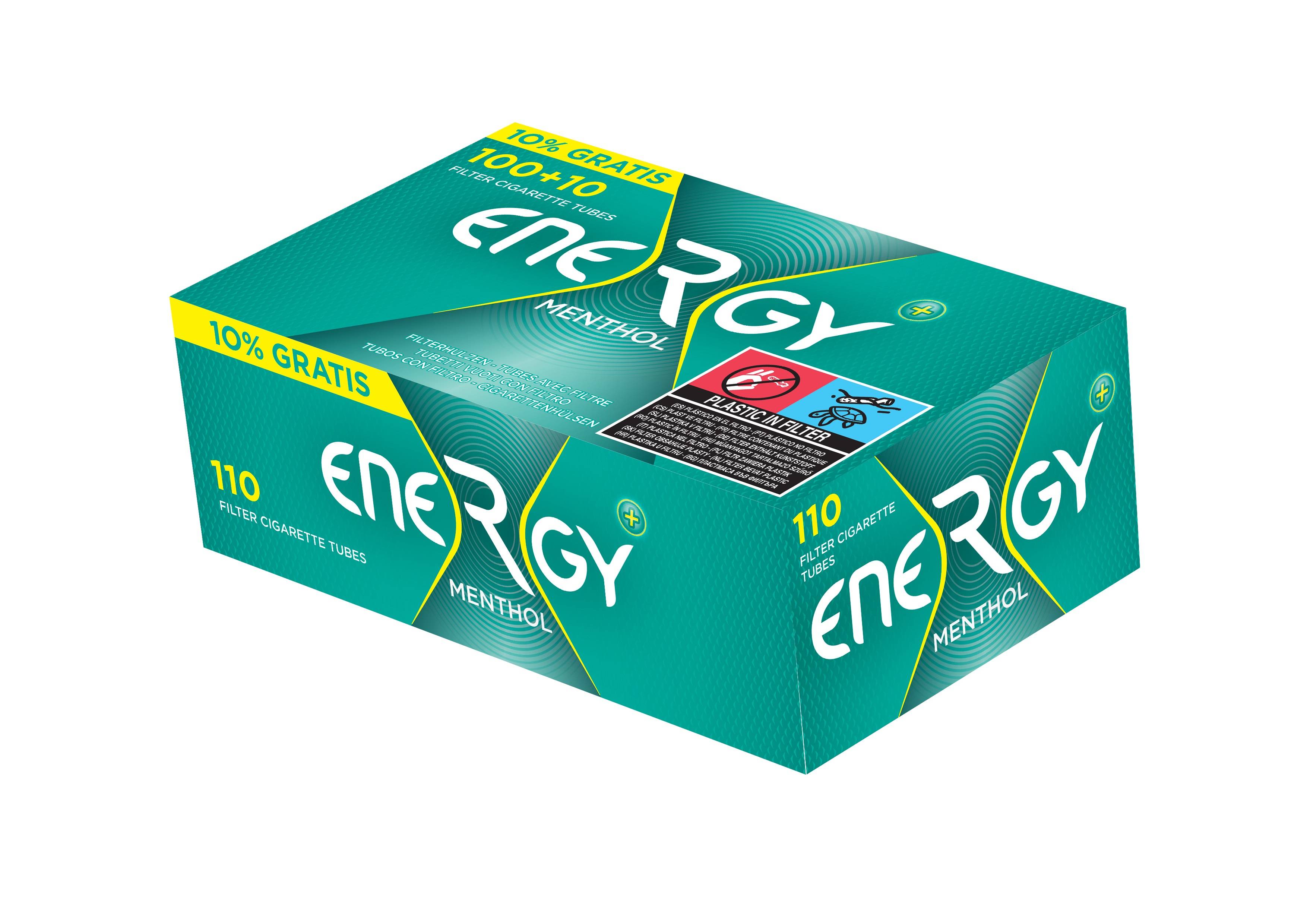 Cajas 110 Tubos ENERGY PLUS MENTHOL