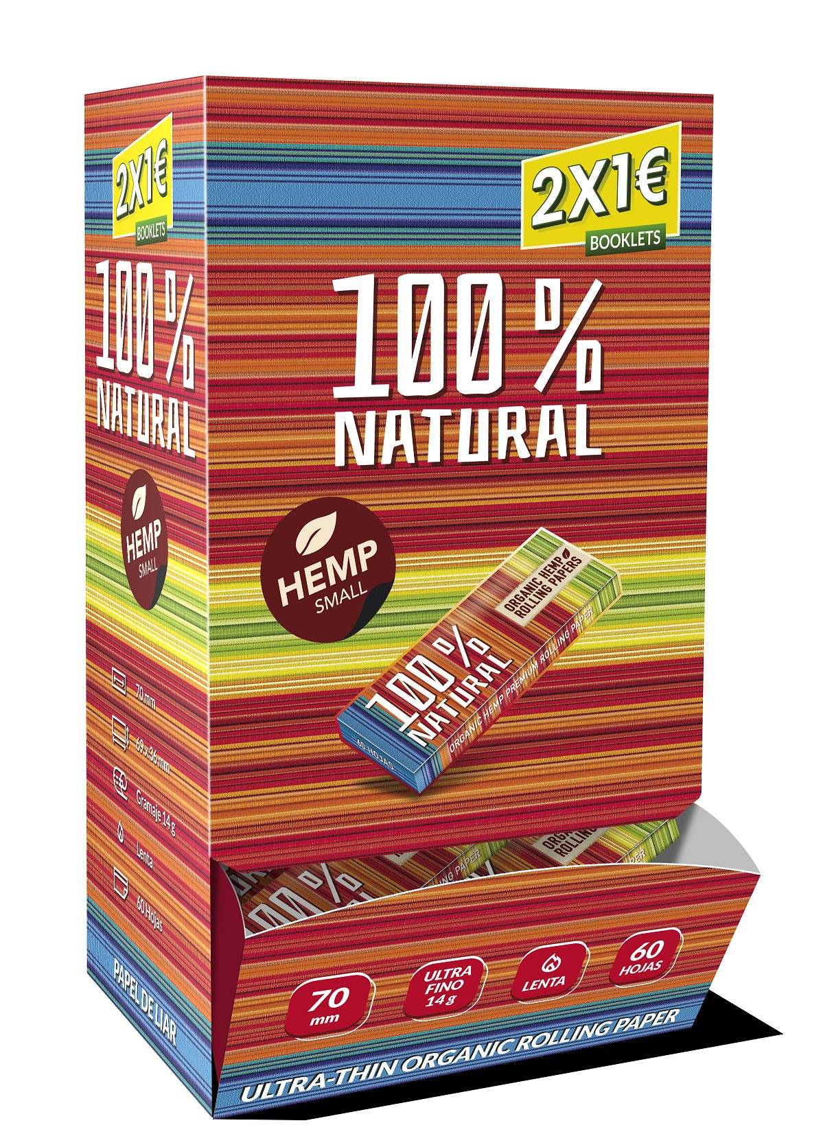 EXPOSITOR DE 100 LIBRILLOS PAPEL ENERGY 100% NATURAL