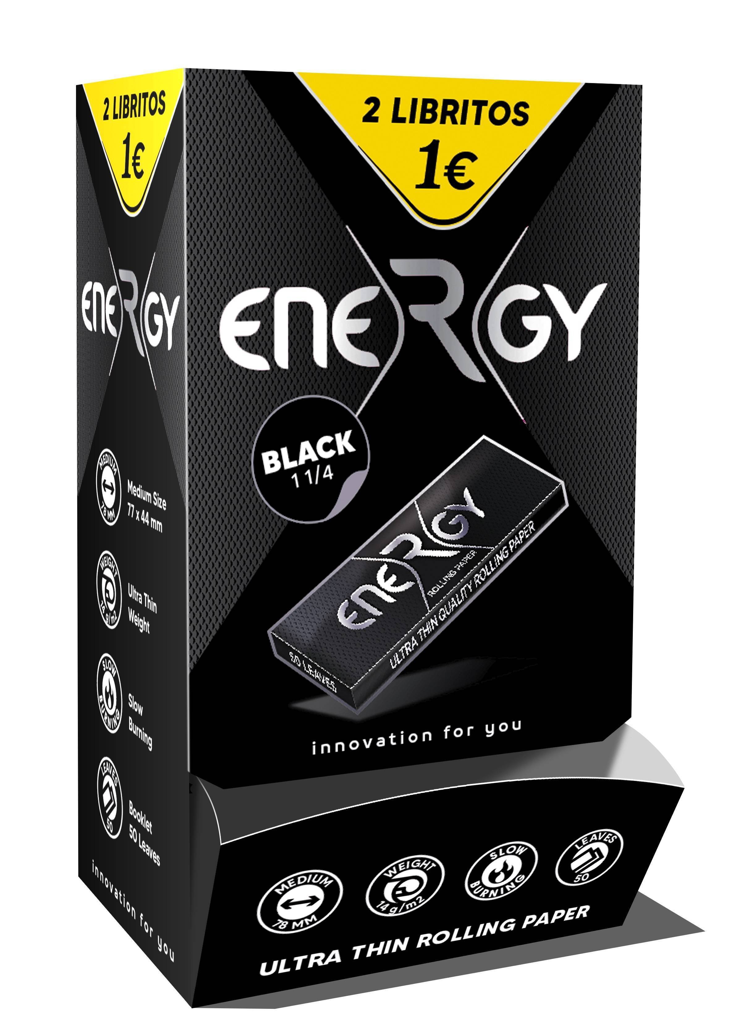 EXPOSITOR DE 100 LIBRILLOS PAPEL ENERGY 1, 1/4 BLACK