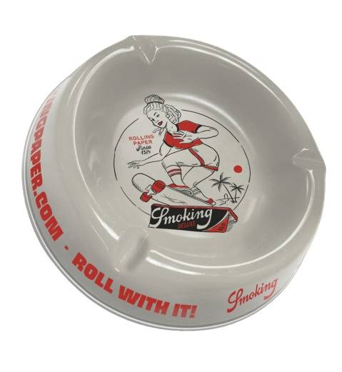 Caja de 5 ceniceros SMOKING de metal 20cm de diametro SKATER