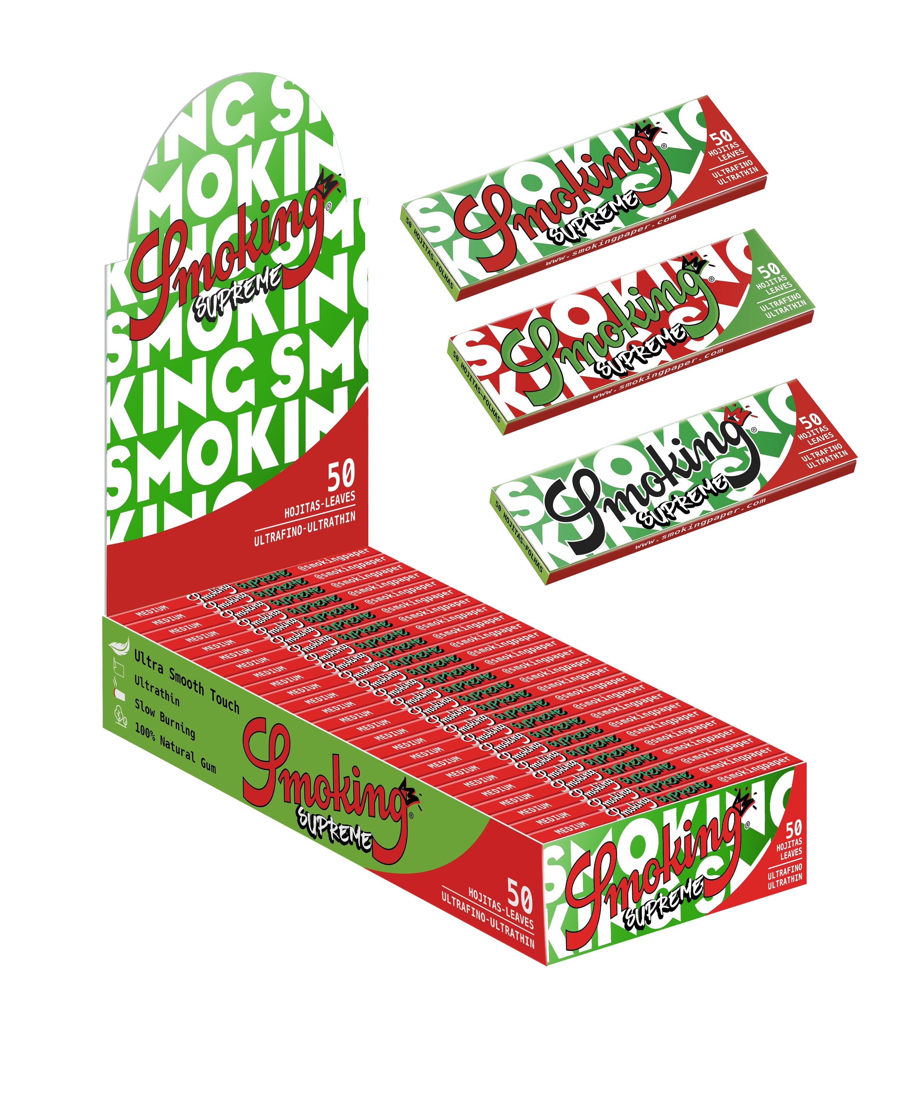 Papel de fumar SMOKING SUPREME 1,1/4 - Caja de 25 librillos