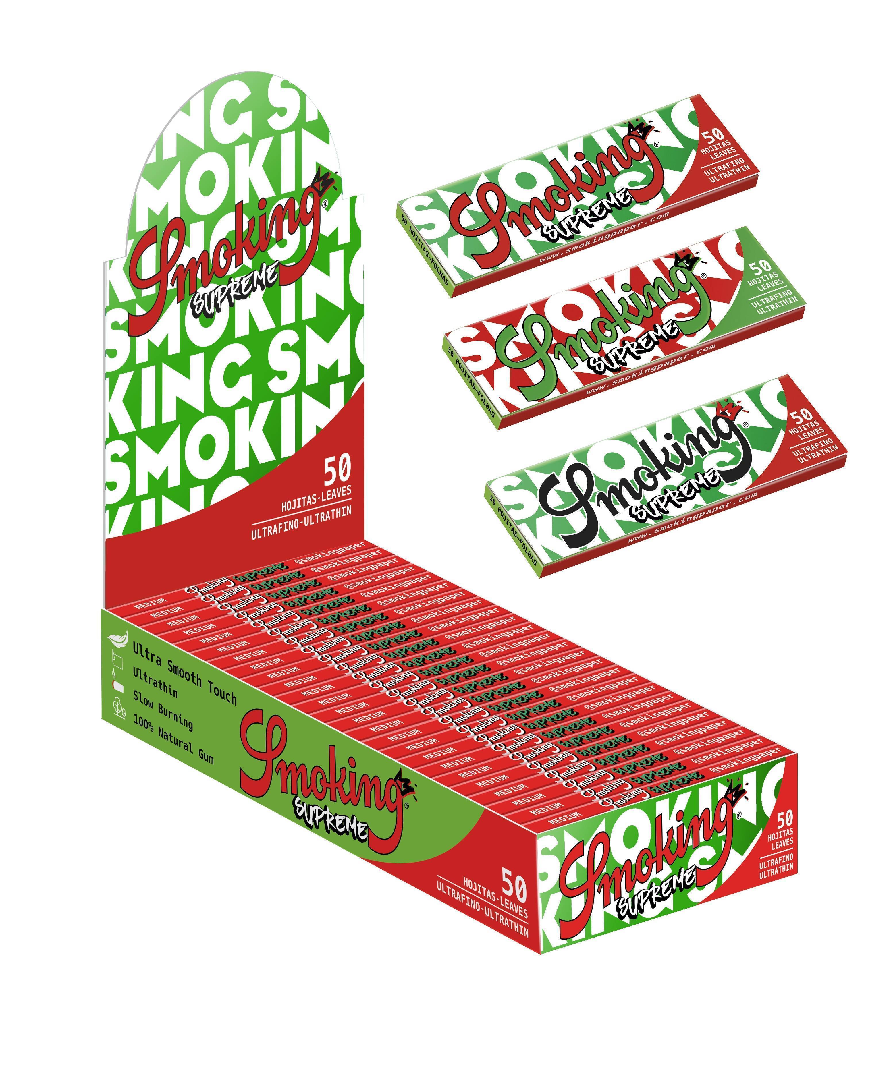 Papel de fumar SMOKING SUPREME 1,1/4 - Caja de 25 librillos