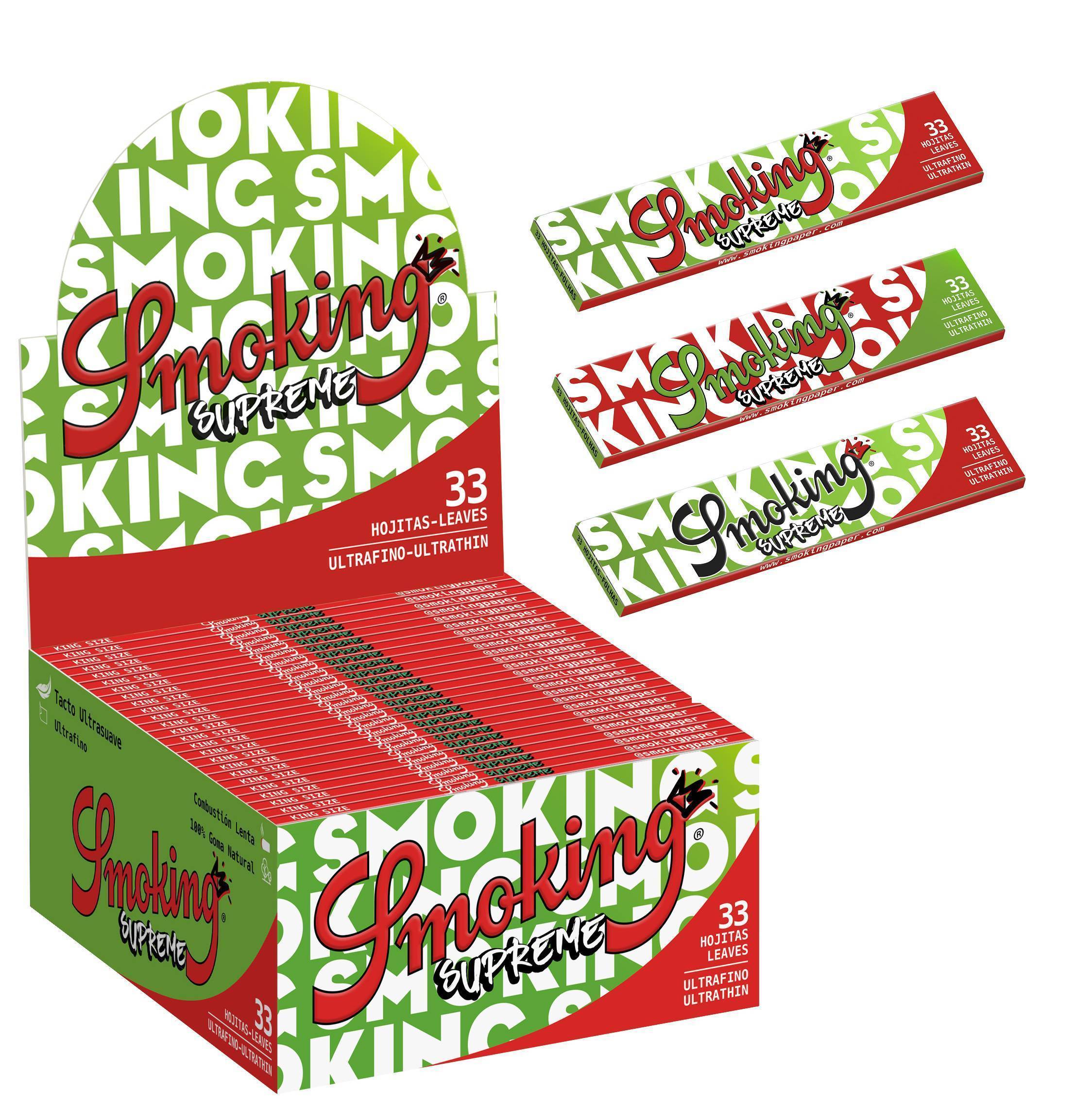 Papel de fumar SMOKING SUPREME  king Size - Caja de 50 librillos