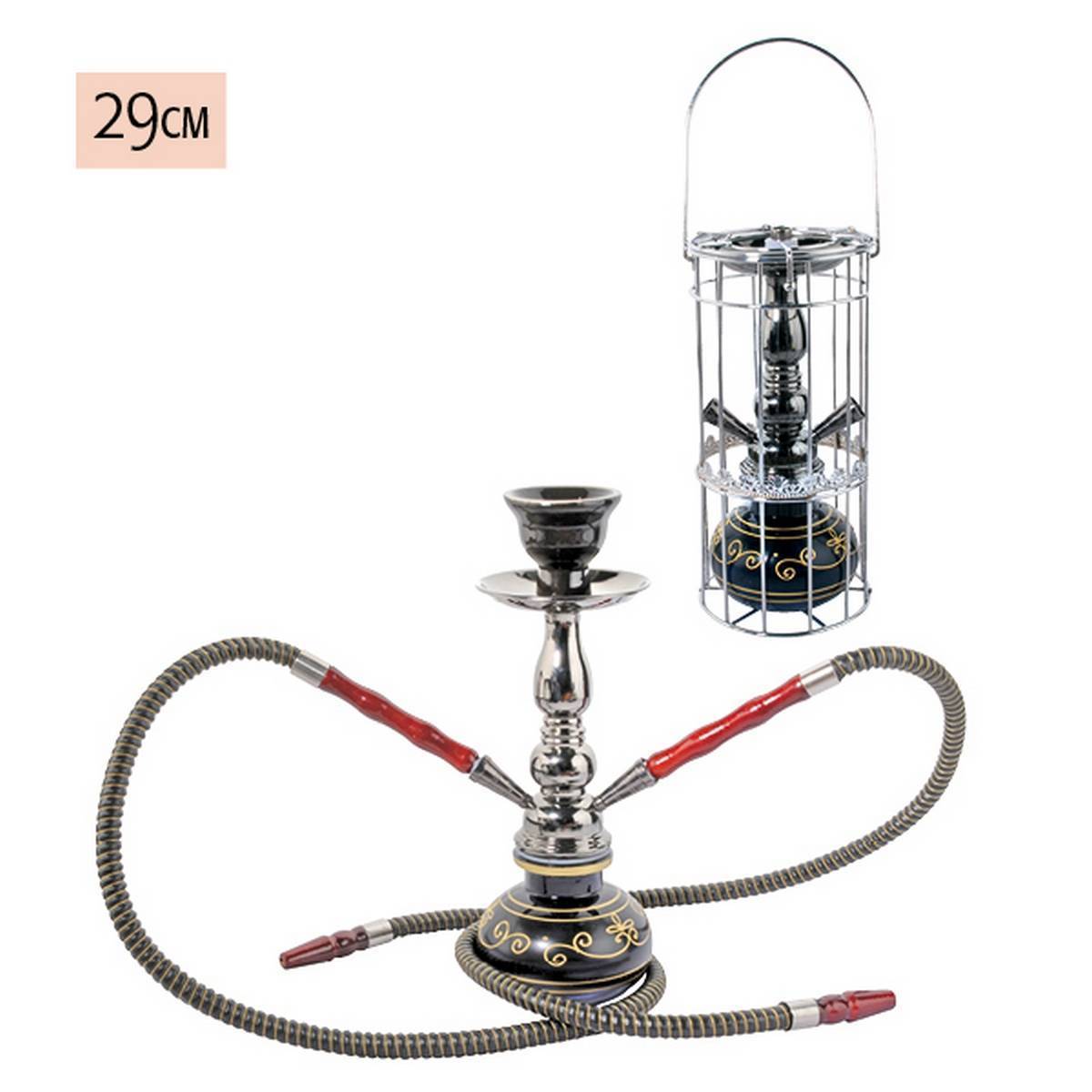 Lote de 2 narguiles de 2 tubos - 29 cm - CHAMP