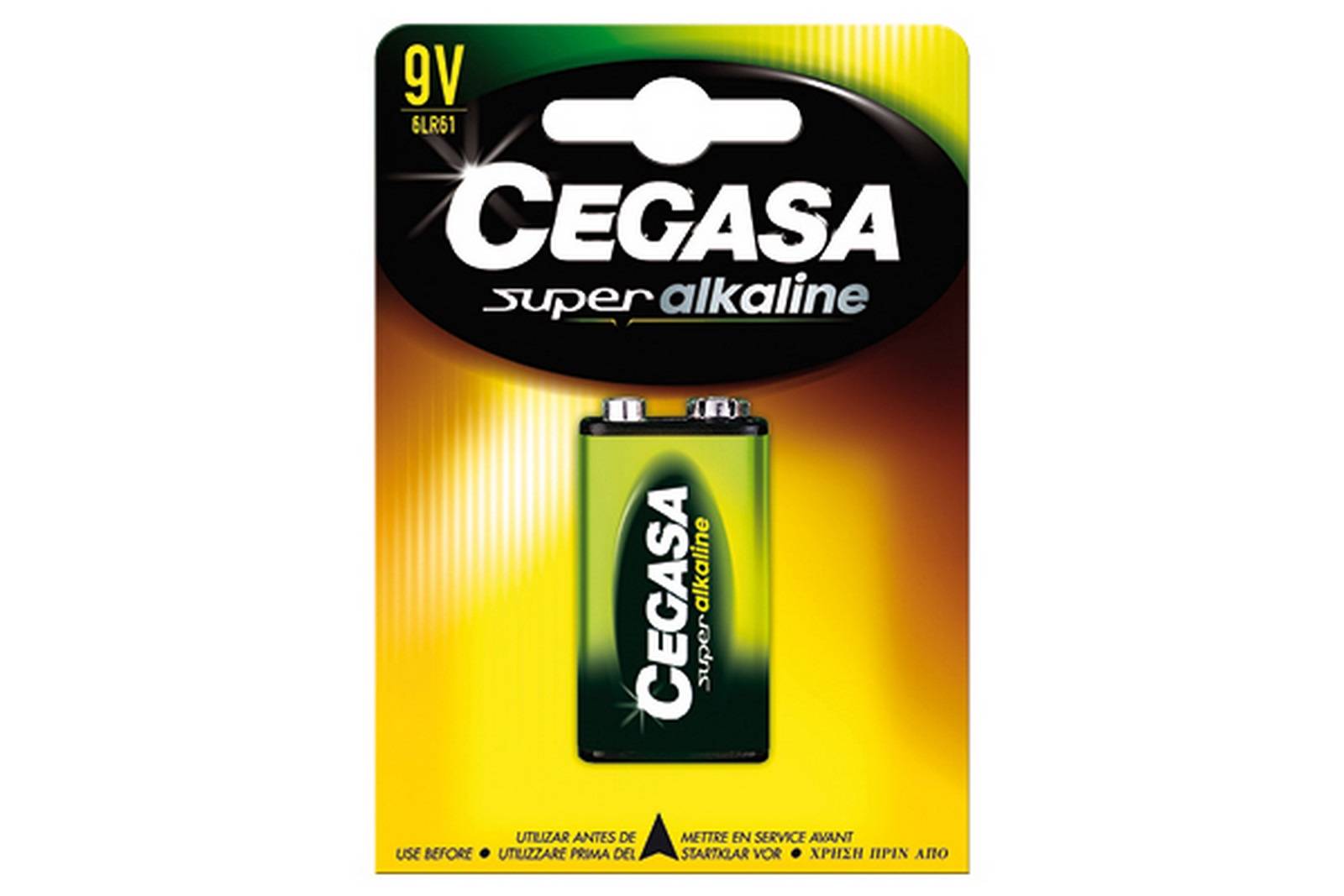 Caja de pilas Super Alkaline CEGASA 9v 6LR61 - 12 blister en caja/ 1 pila por blister