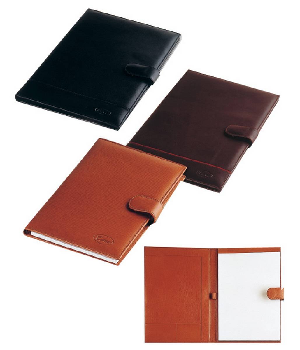 Portabloc folio solapa en piel marron EWEE 2256
