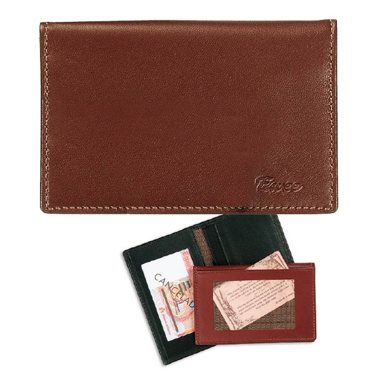 Tarjetero en piel de cordero y color libano - 11,5 x 7,5 cm EWEE 1192/1