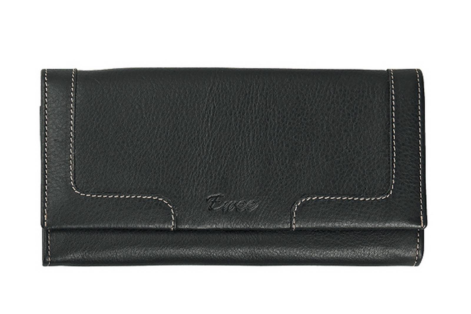 Billetero/monedros en piel natural y color negro - 19,5 cm 1858/1