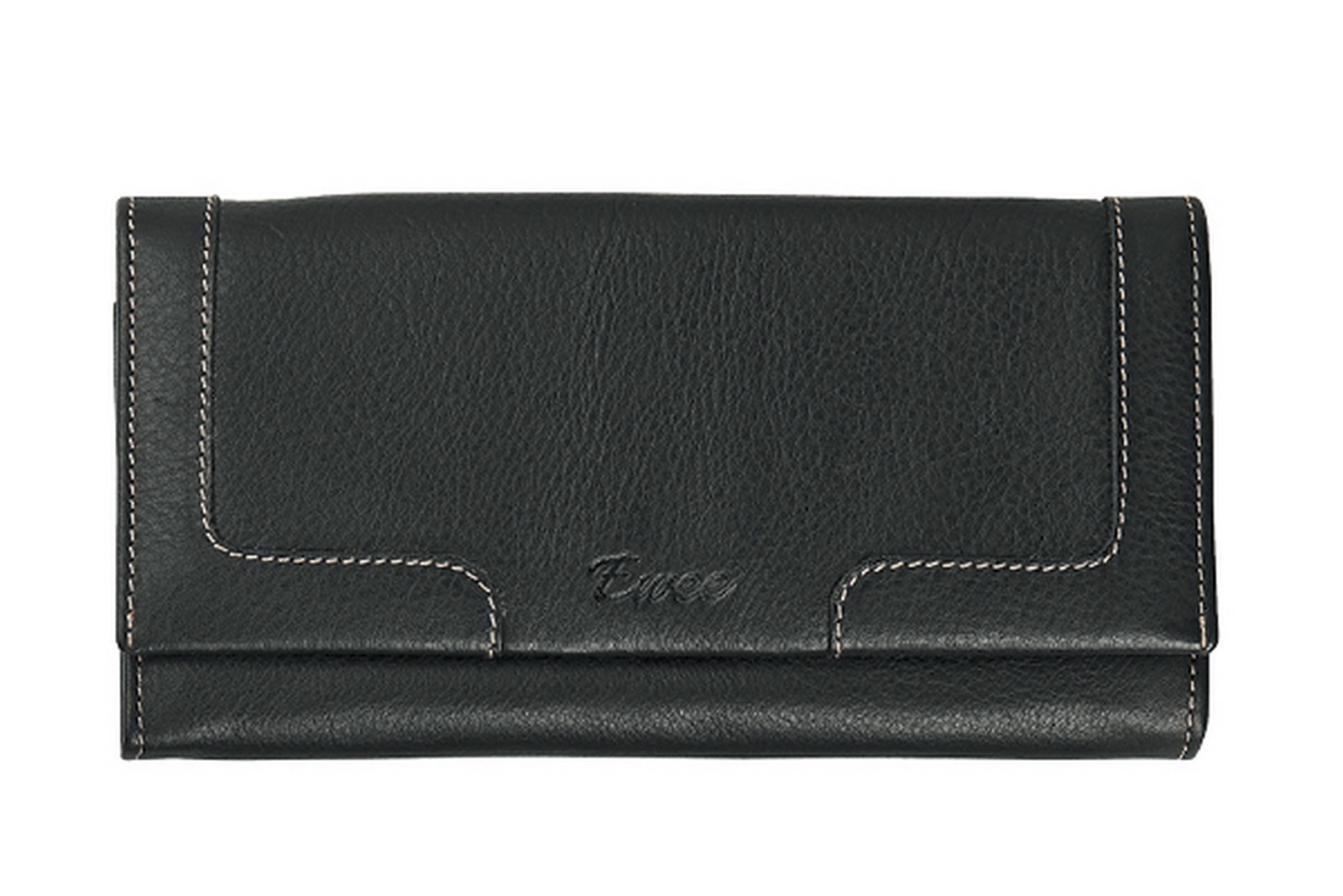 Billetero/monedros en piel natural y color negro - 19,5 cm 1858/1