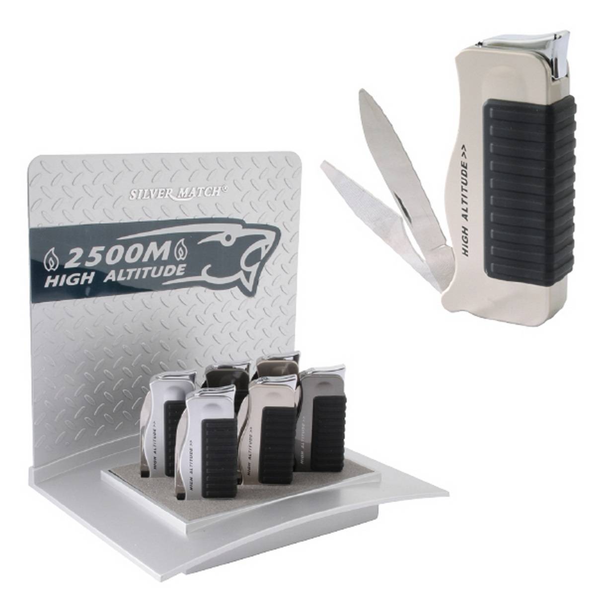 Lote de 6 encendedores HA Monte Baldo Silver Match