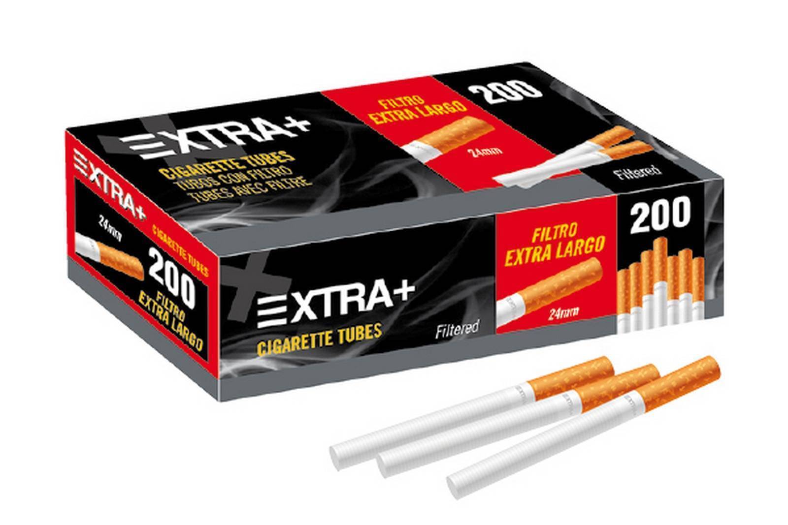 Caja de tubos de 200 filtro extra largo  XTRA+  - Cajón de  50 cajas / Caja de 200 tubos
