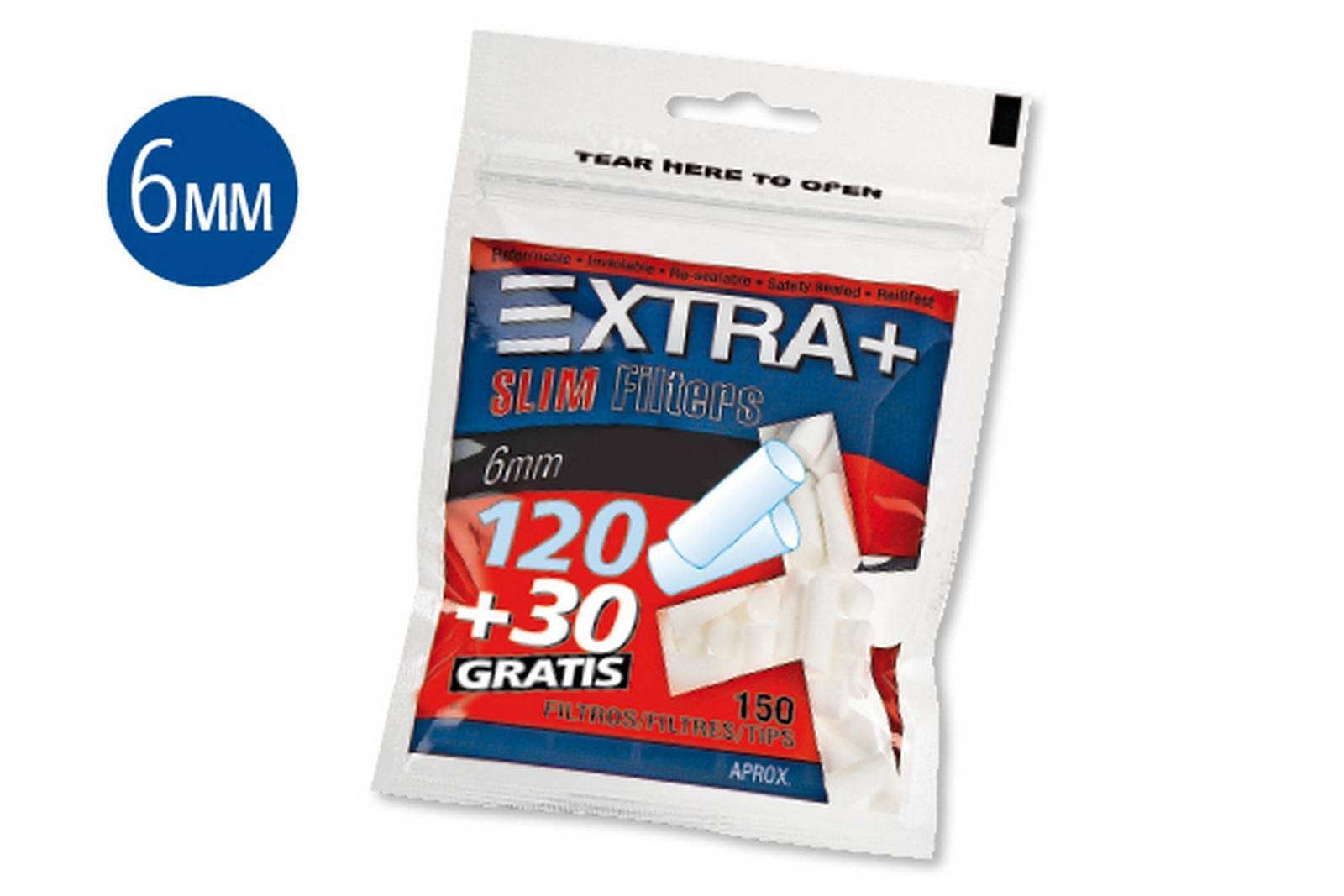 Caja de  filtros 6 mm. XTRA - 40 bolsas de 150 unidades