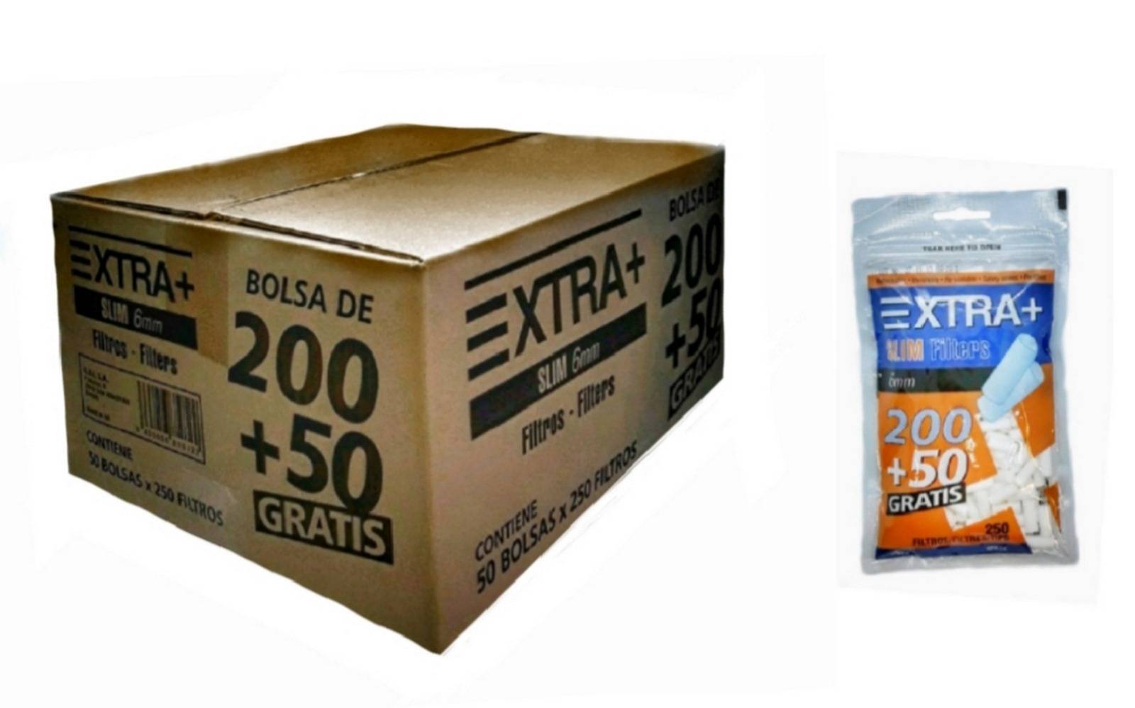 Caja de filtros 6 mm XTRA+ - 50 bolsas de 250 unidades