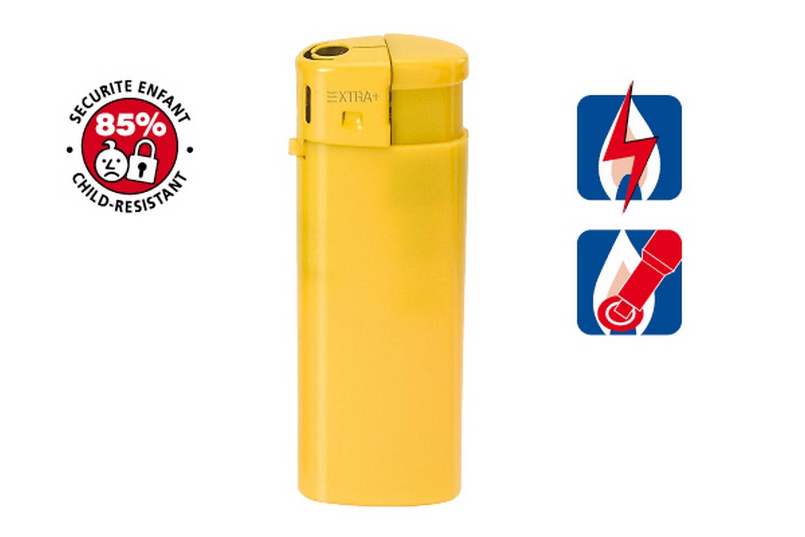 Encendedor mini opaco amarillo XTRA+ XHD620