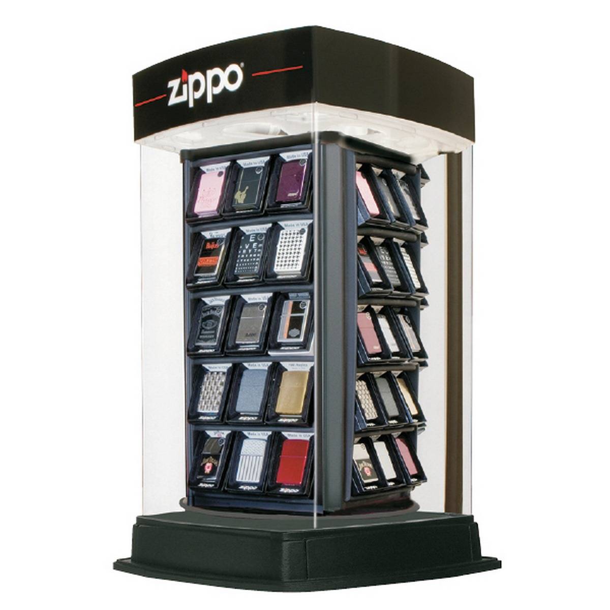 Expositor con 60 encendedores ZIPPO