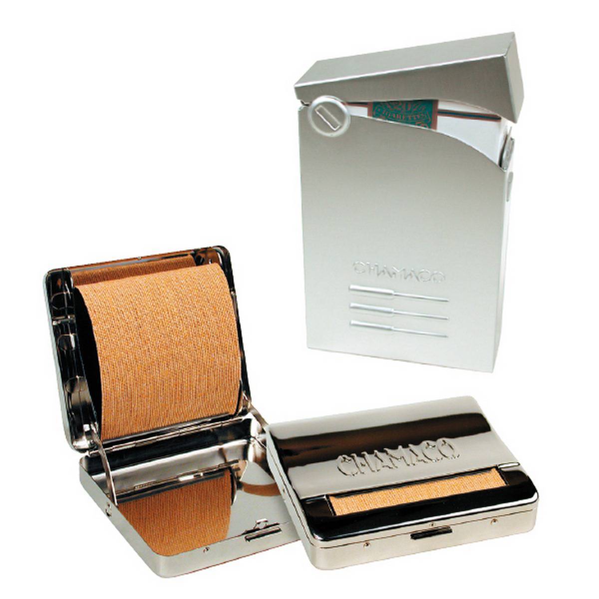 Lote surtido fumador 3 de 2 maquinas de liar y 2 pitilleras de aluminio CHAMACO 2607/2645