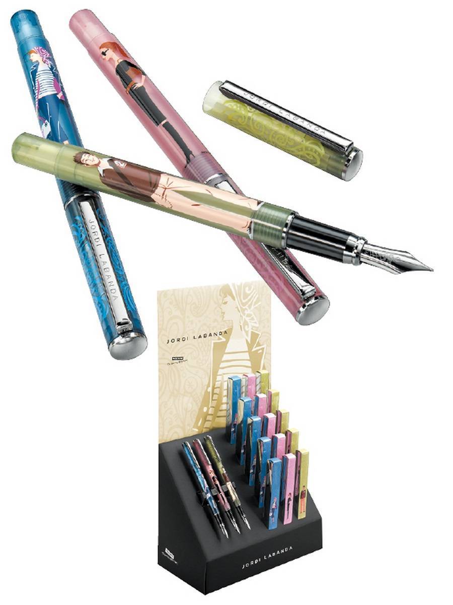 Expositor de plumas inoxcrom JORDI LABANDA 18 unidades